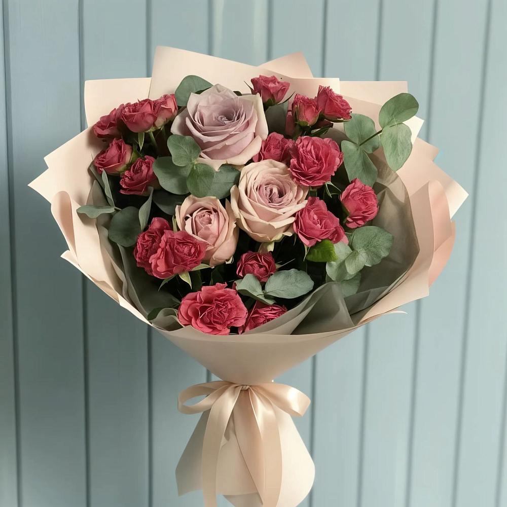 Букет цветов из: Гвоздики и Розы в Бурмакино