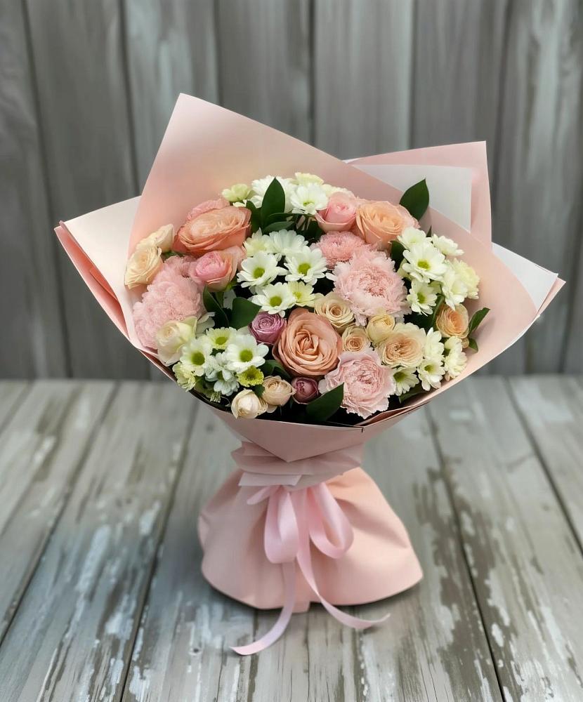 Букет цветов из: Гвоздики, Розы и Хризантемы в Бурмакино