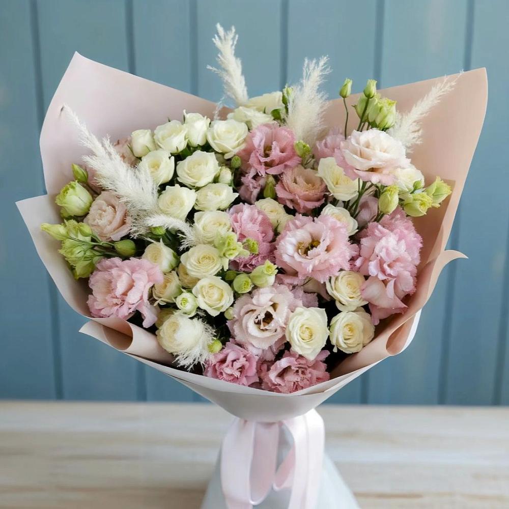 Букет цветов из: Альстромерии и Розы в Бурмакино