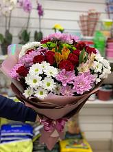 Букет цветов из:  Розы, Хризантемы и Альстромерии #REPLACE_PRED# Бурмакино