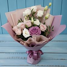 Букет цветов из:  Розы и Лизиантусы в Бурмакино