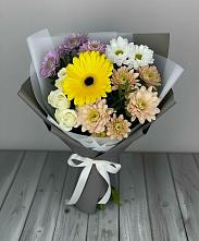 Букет цветов из:  Розы, Герберы и Хризантемы #REPLACE_PRED# Бурмакино