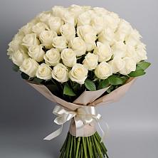 Букет 101 беля роза Белоснежка в Бурмакино