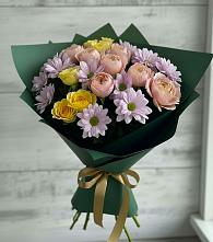 Букет цветов из:  Хризантемы и Розы в Бурмакино