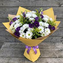 Букет цветов из:  Ирисы, Хризантемы и Ромашки в Бурмакино