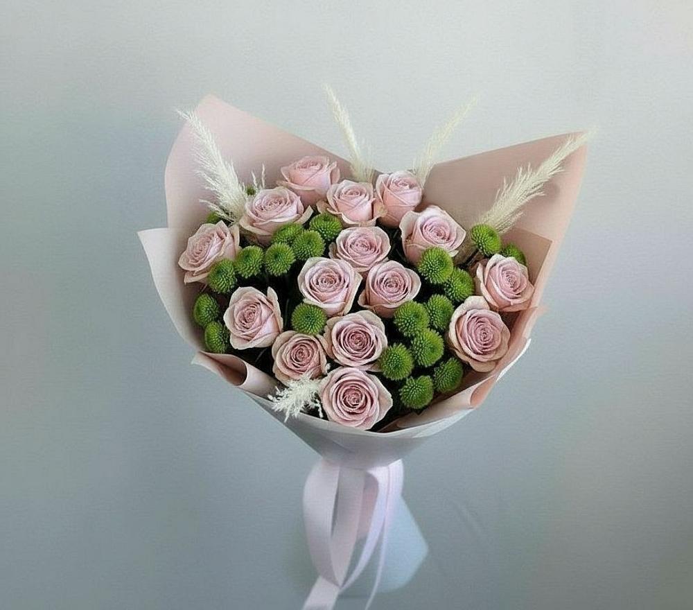 Букет цветов из: Розы и Хризантемы в Бурмакино