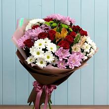 Букет цветов из:  Розы, Хризантемы и Альстромерии в Бурмакино