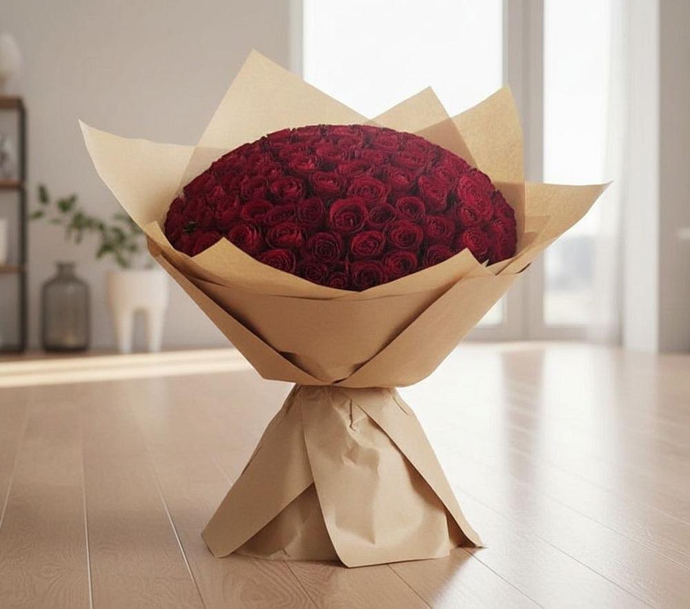 Букет 101 Красная роза в Бурмакино