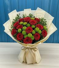 Букет цветов из:  Розы и Хризантемы в Бурмакино