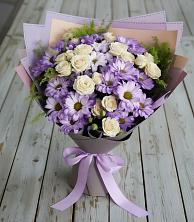 Букет цветов из:  Хризантемы и Розы в Бурмакино